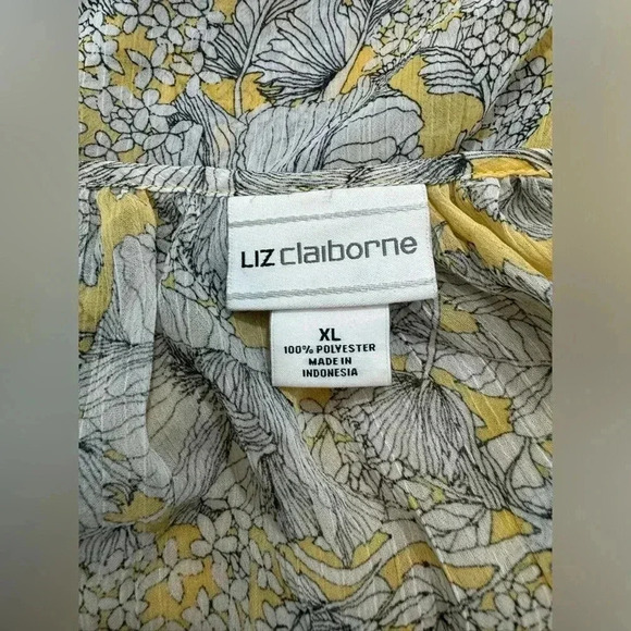 Liz Claiborne Sheer Floral Blouse - Picture 7 of 9